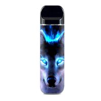 IT'S A SKIN Decal Vinyl Wrap for Smok Novo Pod System Vape Sticker Sleeve Cover/Wolf Glowing Eyes Fire