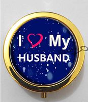 BlackKey I Love My Husband 3-Compartment Decorative Pocket Gift Box Case Organizer for Pill, Color 2 -863