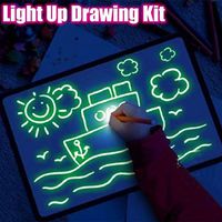 Light Up Drawing Fun Developing Toy Draw Sketchpad Board Portable for Children Kids VDX99