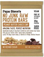 Papa Steve's No Junk Raw Protein Bars, Dairy Free Peanut Butter Choco Chip, 2.5 Oz, 10 Count