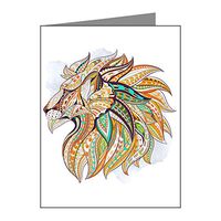 Note Card Patterned Lion King of the Jungle