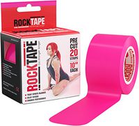 RockTape Original 2-Inch Water-Resistant Kinesiology Tape, 20 Pre-Cut Strips, Pink