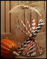 Halloween, Vintage Candy Striped Paper Drinking Straws 50 Ct.-Twilight Parties-