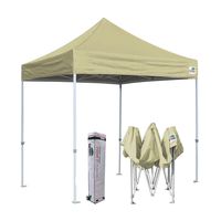 Eurmax 8x8 Feet Ez Pop up Canopy, Outdoor Canopies Instant Party Tent, Commercial Gazebo Bonus Roller Bag（Beige）