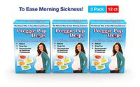 Three Lollies | Preggie Drops | Morning Sickness & Nausea Relief during pregnancy | Safe for pregnant Mom & Baby | Gluten Free | 4 Flavors: Lemon, Raspberry, Green Apple, Tangerine | 12 Drops | 3 Pack