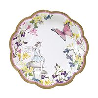Talking Tables Tea Party Fairy Paper Plates Pack of 12, Dia 17cm, 7"