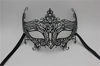 Mardi Gras Party Masquerade Mask,Female Crown Venice Halloween Metal mask COS Makeup mask Dance Princess Show Photo Props Gold Black Prom Masks