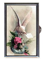 Dove Victorian Antique Scrapbook Rose Note Decorative Pill Box