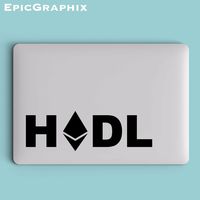 ETH Hodl Laptop Decal in Black 10 inches