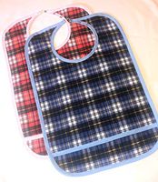 2 Pack - Adult Bib w/Pocket, Reusable Machine Washable, Mealtime Clothing Protector, Waterproof