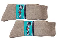 Diabetic socks, unisex cotton therapeutic non binding socks, 3 pairs per pack. Choose your favorite color! (10-13 Crew Grey, 6)