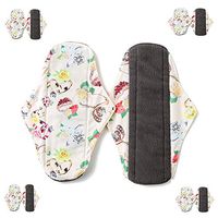 Aks Yue Reusable Sanitary Napkin Pads, Panty Lining with a Wet Bag, high-Flow Night-Washing Menstrual Sanitary Napkins (Pack of 5)