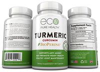Turmeric Curcumin with Bioperine Highest Potency Premium Pain Relief & Joint Support with 95% Standardized Curcuminoids by Eco Pure Health