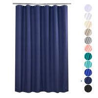 Plastic Shower Curtain, 70" W x 72" H EVA 8G Shower Curtain with Heavy Duty Clear Stones and 12 Rust-Resistant Metal Grommet Holes Waterproof Thick Bathroom Curtains Without Chemical Odor-Navy Blue