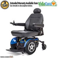 Pride Jazzy Elite 14 Electric Wheelchair with Inside Delivery and Setup Option (22"W x 20" - 22"D Captain Seat, Blue, Curbside Delivery)