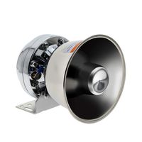 DORRALE 100W Siren Speaker DV12V Silver Metal Round Cone Louderspeaker Compare with All 100W Police Siren Amplifer for Cars,Truck,Fire,Ambulance,Traffic