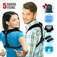 Posture Corrector for Women and Men - Upper Back and Neck Support for Natural Pain Relief - Adjustable Straightener Posture Back Brace For Clavicle Support, Back and Shoulder. 5 Extra Gifts by Clips.