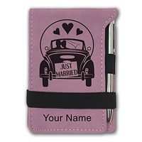 Mini Notepad, Just Married, Personalized Engraving Included (Pink)