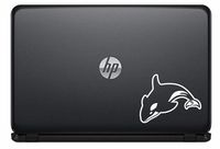 Fish Orca Whale Version 1 Vinyl Decal Sticker for Computer Macbook Laptop Ipad Electronics Home Window Custom Walls Cars Trucks Motorcycle Automobile and More (WHITE)