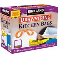 Kirkland Signature Drawstring Kitchen Trash Bags - 13 Gallon - 400 Count,Kirkland-fg