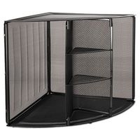 Rolodex Mesh Corner Desktop Shelf, Five Sections, 20 X 14 X 13, Black