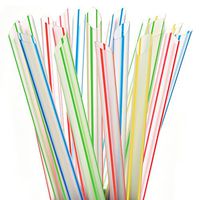 ALINK Extra Wide Fat Boba Straws, 1/2" Jumbo Plastic Striped Smoothie Straws for Bubble Tea and Milkshake, Pack of 100