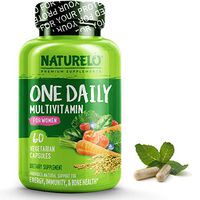 NATURELO One Daily Multivitamin for Women - Best for Hair, Skin, Nails - Natural Energy Support - Whole Food Supplement - Non-GMO - No Soy - Gluten Free - 60 Capsules | 2 Month Supply