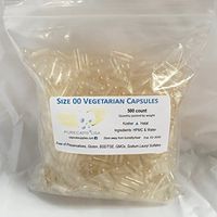 Size 00 Empty Vegetarian Capsules 500-count by PurecapsUSA