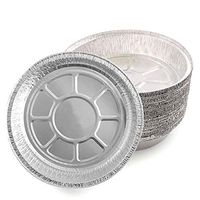 8.5" Round Disposable Aluminum Foil Pan with eco-Friendly Paper Cover (30 Pieces)