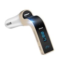 FM Transmitter, EIISON Wireless Bluetooth FM Transmitter Car Kit In-Car FM Adapter Car Kit with USB Car Charging for iPhone, Samsung, LG, HTC, Nexus, Motorola, Sony Android Smartphone, Gold