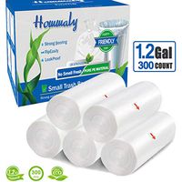 1.2 gallon trash can liners,Small clear Garbage Bags 300,Extra Strong 1 2 Gal Trash Bag,Fit 4.5-6 liters trash Bin Liners for Home Office Kitchen