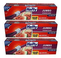Hefty Jumbo Food Storage Bags, 2.5 Gallon,33 Count
