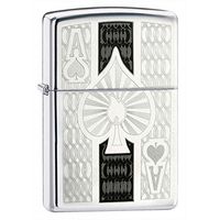 Zippo Personalized Message Engraved on Backside Customized Fusion, Ace of Spades Windproof Lighter (Ace #9)