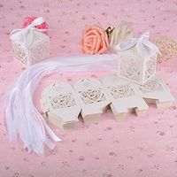 50 pcs Love Creative Heart Laser Hollow Gift Candy Party Ribbon Boxes with Wedding Festival Paper Boxes