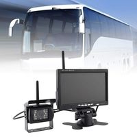 blue--net Wireless Backup Camera System, Waterproof Wireless License Plate Rear View Camera with 7'' HD Monitor, IP68 Waterproof Infrared Night Vision Function for Bus, Trailer, RV, Trucks, Cargo Van