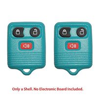 Light Blue Replacement Remote Keyless Fob Case Shell Rubber Button Pad Repair 3B for Ford (2 Pack)