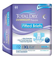 TotalDry Overnight Fitted Briefs (Extra-Large) - 1 Case of 48