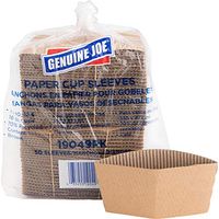 Genuine Joe GJO19049PK Protective Corrugated Cup Sleeve, Brown (Pack of 50)