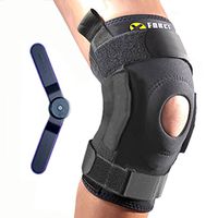 XFORCE Breathable Neoprene Knee Support Brace Wraparound Hinged, X-Large, Black