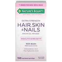 Extra Strength Hair Skin and Nails Vitamins by Nature's Bounty Optimal Solutions, Vitamin C, Vitamin A, & Vitamin D for Immune Support, Multivitamin Softgels, 150 Softgels