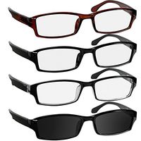 Reading Glasses 1.5 Black Brown Tuxedo & Sun Black Readers for Men & Women - Spring Arms & Dura-Tight Screws Have a Stylish Look and Crystal Clear Vision When You Need It!