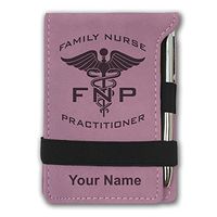 Mini Notepad, FNP Family Nurse Practitioner, Personalized Engraving Included (Pink)