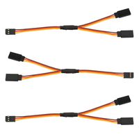 HOOVO 3 Packs 150mm Servo Extension Y Harness Servo Wires Cord Connectors Cable Harness Splitter for RC Cars Planes Helicopters