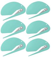 Letter Opener Envelope Slitter 6 Pack, Plastic with Blade Paper Knife, Turquoise Blue Bulk Set