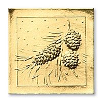Pine Bough Embossed Gold Foil Holiday Seals, 30 Count