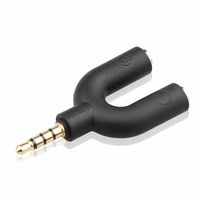 Creazy Headset Adapter Kit U Shape 3.5mm Y Splitter for Audio Headphone and MIC (Black)