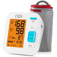 Blood Pressure Monitor by CIGII,Accurate Automatic Upper Arm Bp Machine & Pulse Rate Monitoring Meter with Cuff 22-40cm, 2x120 Sets Memory, 3 Colors LCD Backlight-FDA Approved ¡­