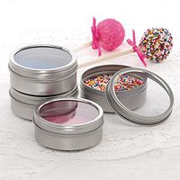 24ea - 4oz Window Shallow Round Steel Stckbl Tin Can-Pk | Diameter - 3 1/8"