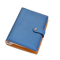 Handcover Business & Meeting A5 Active Page Loose Leaf Leather Belt Buckle Stationery Diary Notebook Diary Thickened Notepad (Blue)