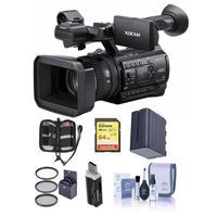 Sony PXW-Z150 Compact 4K Handheld XDCAM Professional Camcorder, 12x Optical Zoom - Bundle with 64GB U3 SDHC Card, Spare Battery, 62mm Filter Kit, Cleaning Kit, Card Reader, Memory Wallet